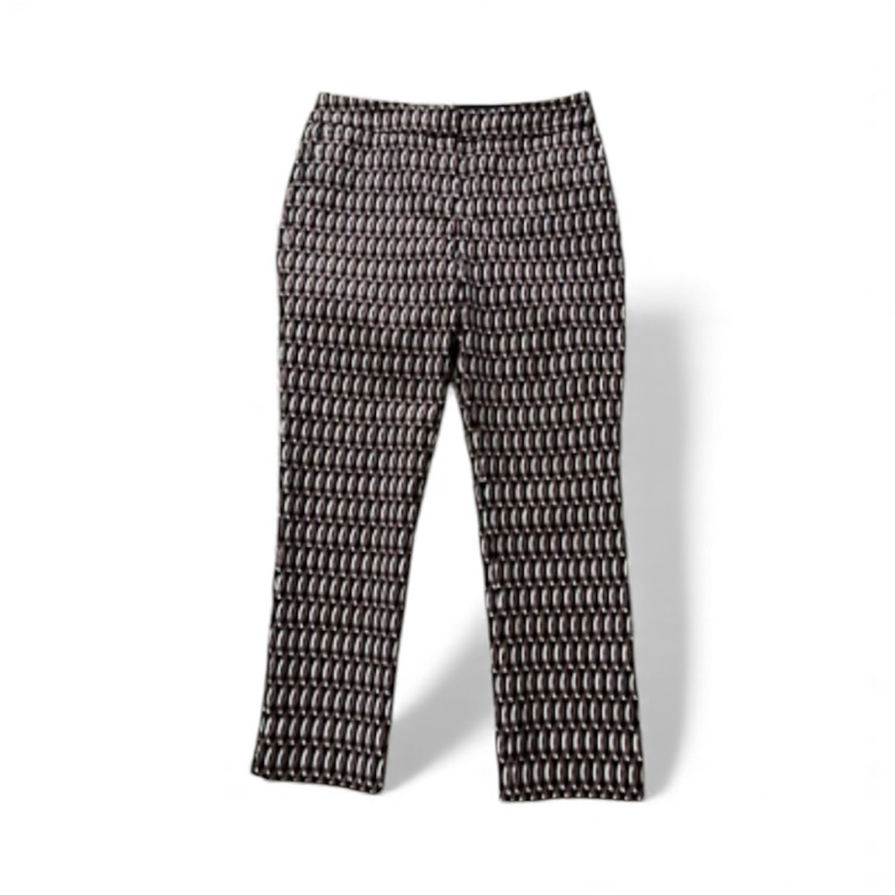 BODEN ABSTRACT PAISLEY PRINT ZIPPER POCKETS STRAIGHT LEG TROUSER CROPPED 10P